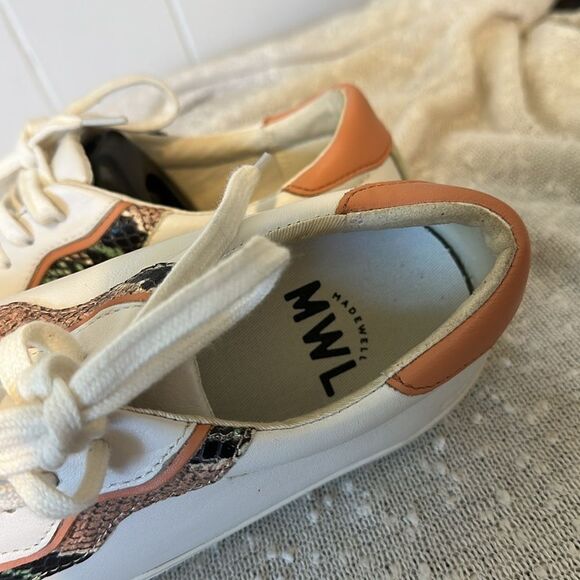 MADEWELL Sidewalk Low Top Snake Embossed Wave Edition Sneakers Shoes Women's 7 - Picture 9 of 12